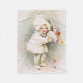Antik filt för vintersnöbaby & blommaull
