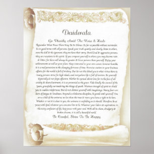Antik Florentine rulla för DESIDERATA Poster