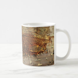 Antik flygkarta, San Francisco City, Kalifornien Kaffemugg