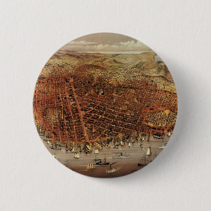 Antik flygkarta, San Francisco City, Kalifornien Knapp