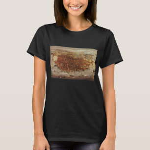 Antik flygkarta, San Francisco City, Kalifornien Tee