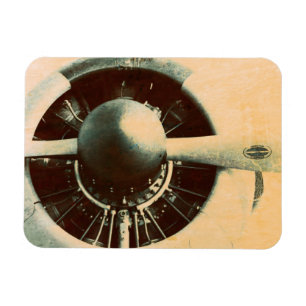 Antik flygplansmotor propeller foto magnet