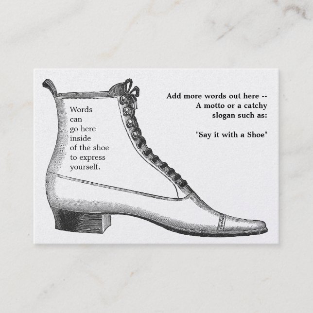 Antik footwear visitkort (Framsida)