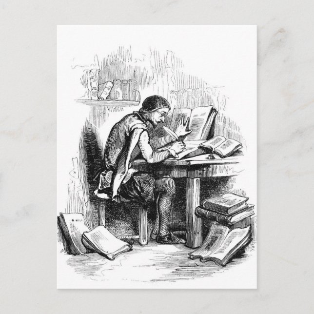 Antik författare till bokförfattare vykort (Framsida)