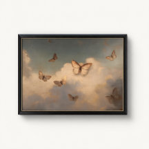Antik förgylld fjäril Himmel Poster