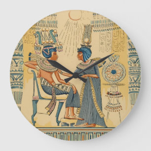 Antik forntida egyptisk royalty för vintage stor klocka