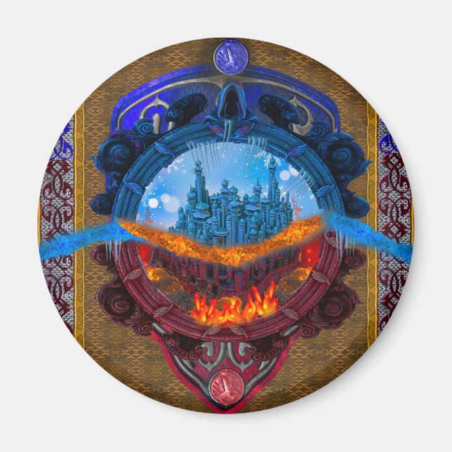 Antik Förtrollad Fantasy Sagobok I Magnet (Framsidan)