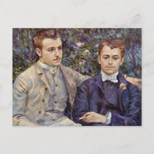 Antik fransk brödraporträtt Renoir finkonst Vykort