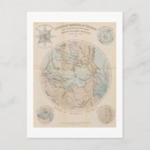 Antik fransk nordpol arktisk karta 1867