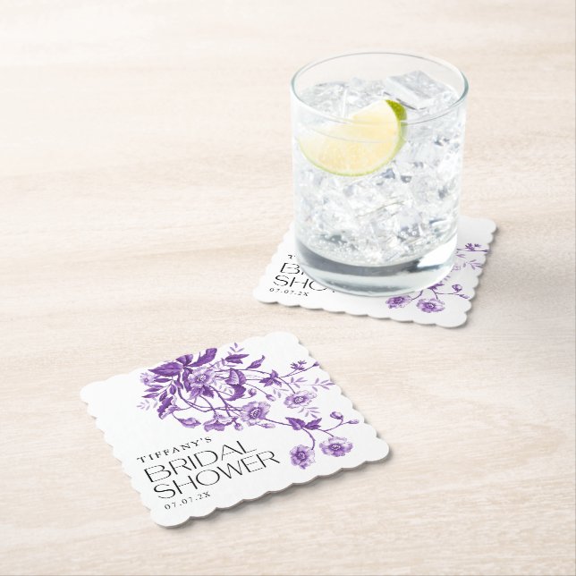 Antik fransk Toile Blommig Bröllopsdusch Underlägg Papper (Insitu)