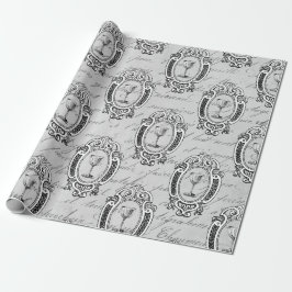 Antik fransk vinemblem presentpapper