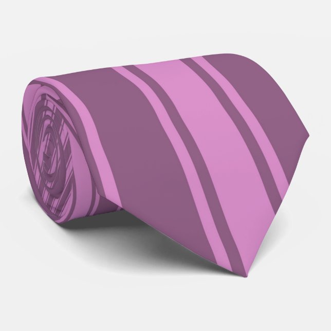 Antik fuchsia Färg Rand Funky Mönster Slips (Rullad)