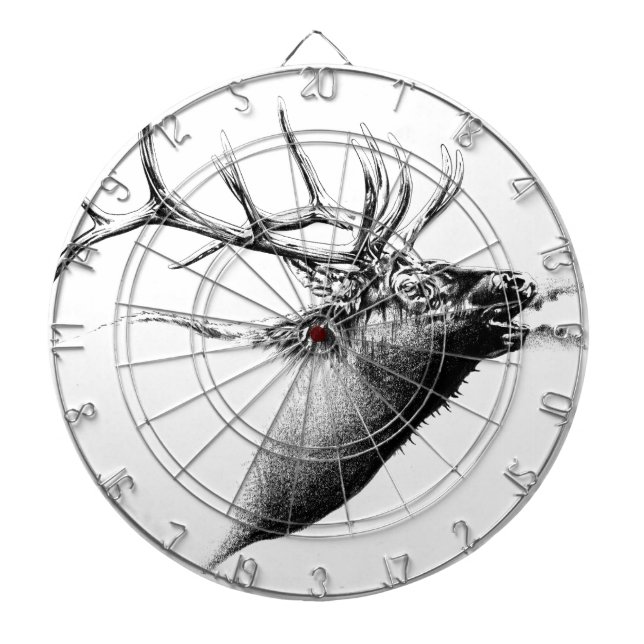 Antik fullvuxen hankronhjortkonst som drar den piltavla (Framsidan)