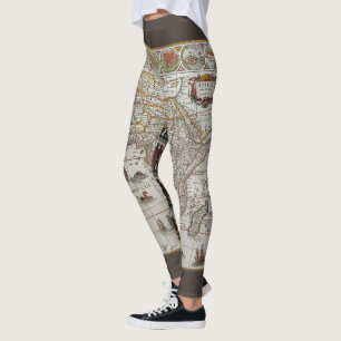 Antik gammal världskarta över Afrika av Blaeu, ca  Leggings