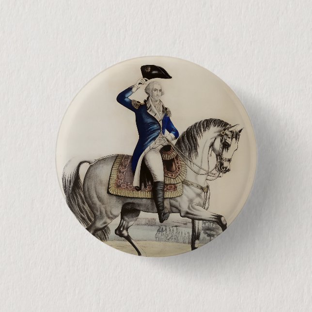 Antik George Washington till häst | 250 USA Knapp (Framsida)