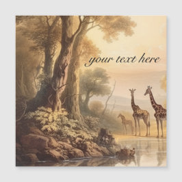 Antik Giraff Familj Botanisk Personlig Gåva