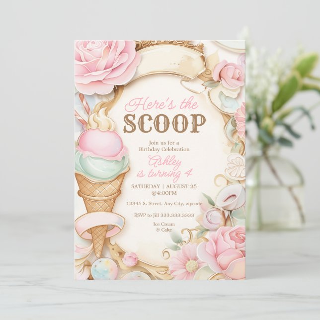 Antik glasskonfekt pastellrosa glass inbjudningar (Stående Fram)