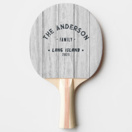 Antik Grå Trä Gammaldags Strand Familjenamn Pingisracket