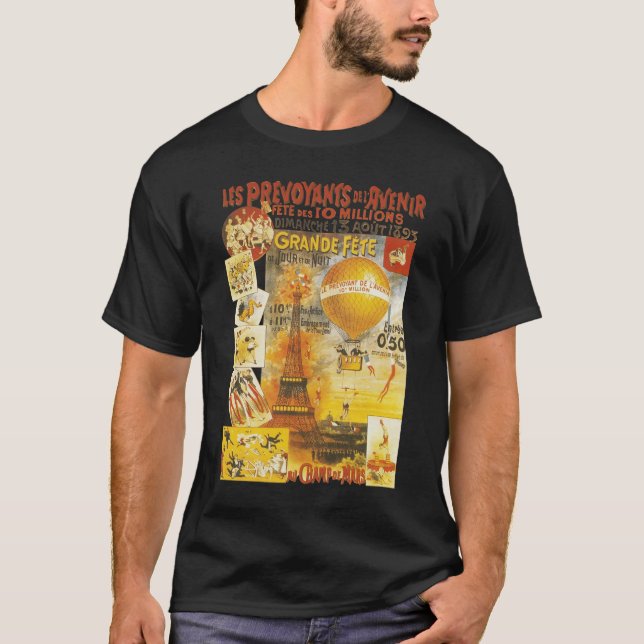 Antik Grand Fete Marknad Paris Affisch T Shirt (Framsida)