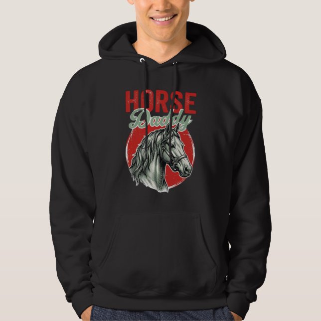 Antik gravering av hästfader hoodie (Framsida)