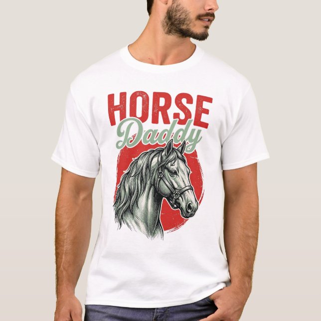 Antik gravering av hästfader t shirt (Framsida)