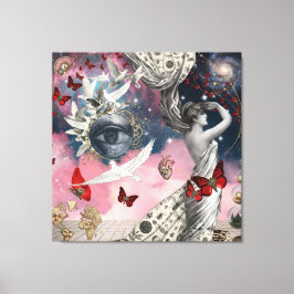 Antik gravyr Surreal Dadaism Collage Konst Canvastryck