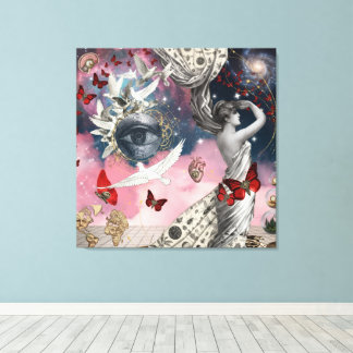 Antik gravyr Surreal Dadaism Collage Konst Canvastryck