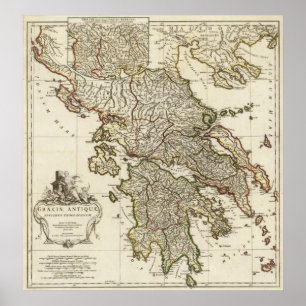 Antik grekisk karta poster