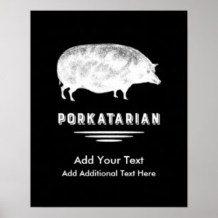 Antik grisbaconälskare roliga Porkatarian Poster