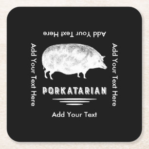 Antik grisbaconälskare roliga Porkatarian Underlägg Papper Kvadrat