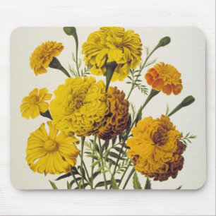 Antik gula blommor musmatta