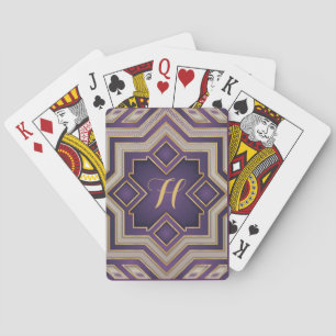 Antik Guld Barock Geometrisk Initial Design Casinokort