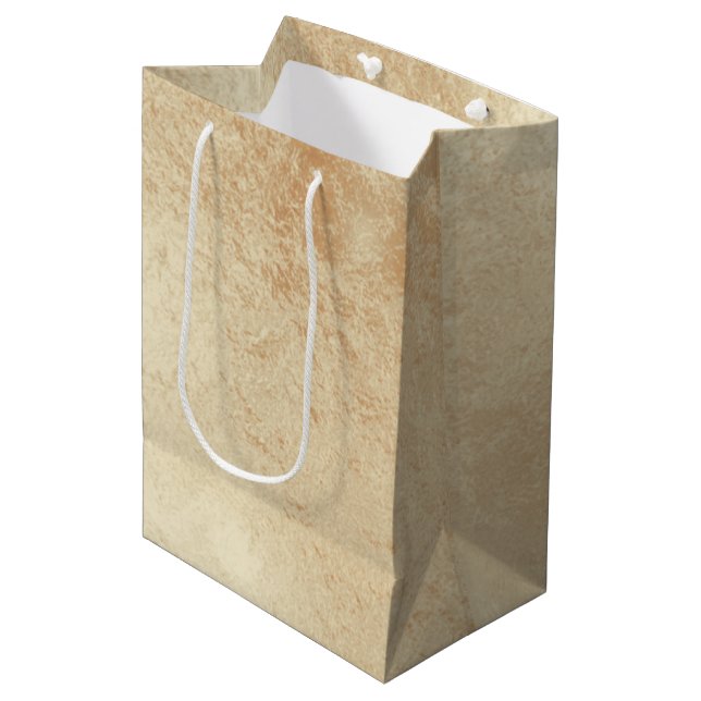 Antik Guld Mellanstor Presentpåse (Framsidan Vinklad)