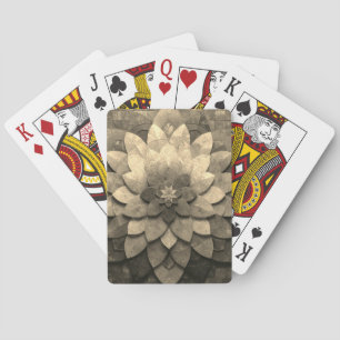 Antik gyllene mandala-konst texturerad blomma casinokort