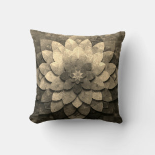 Antik gyllene mandala-konst texturerad blomma kudde