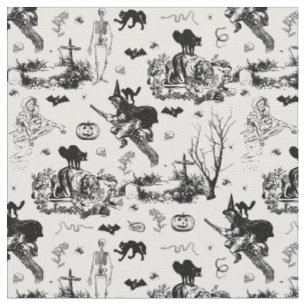 antik halloween häxa ghoul skelett toile gotisk tyg