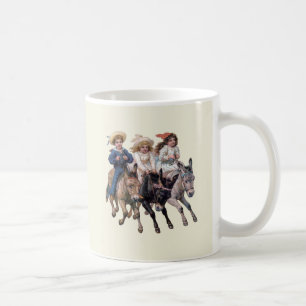 Antik häst ponny barn konst kaffemugg