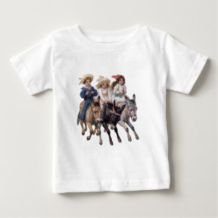Antik häst ponny barn konst tee