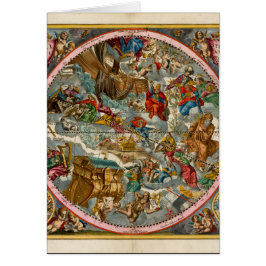 Antik himmelskarta I Hälsningskort