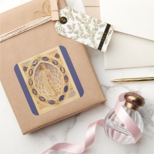 Antik himmelskt Zodiak-diagram, Vintage-astrologi Fyrkantigt Klistermärke