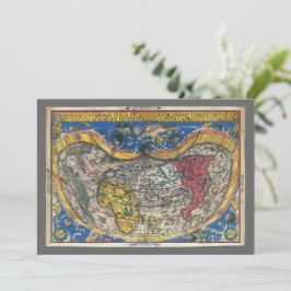 Antik hjärtformad världskarta av Peter Apian 1520