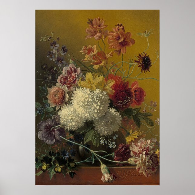 Antik Holländsk mästare Blommor Georgius van Os 18 Poster (Framsidan)