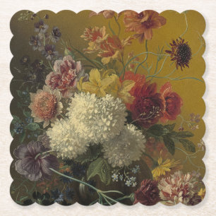 Antik Holländsk mästare Blommor Georgius van Os 18 Underlägg Papper