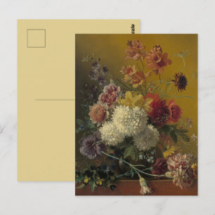 Antik Holländsk mästare Blommor Georgius van Os 18 Vykort