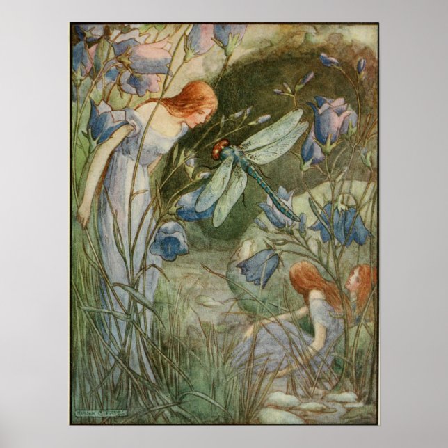 Antik illustration av Frank C. Pape Poster (Framsidan)