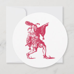 Antik illustration av Shakespeareansk narr Inbjudningar