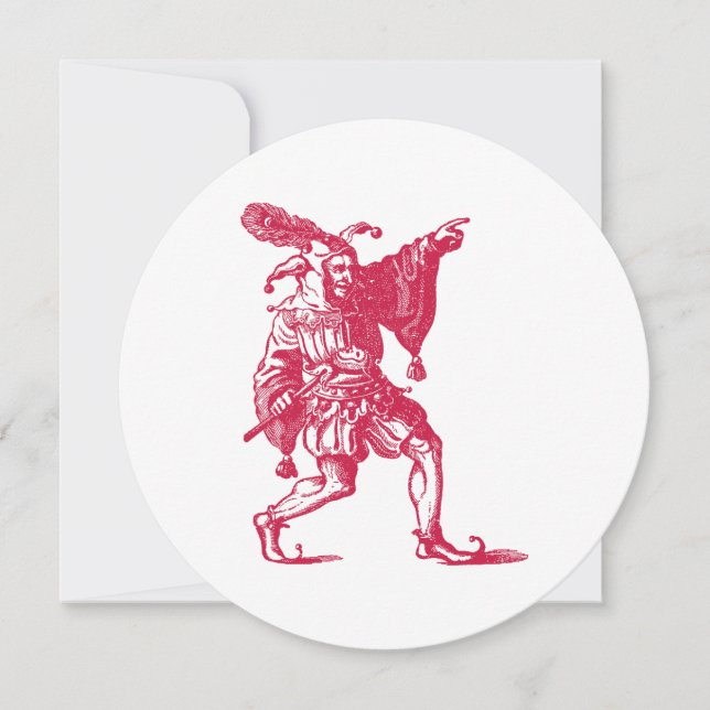 Antik illustration av Shakespeareansk narr Inbjudningar (Framsida)