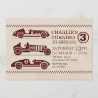 Antik inbjudan för tävlings- bilar