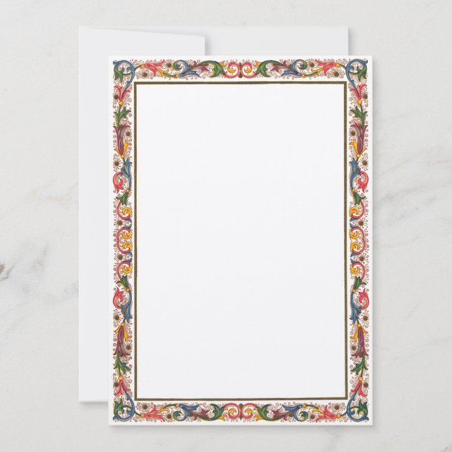 Antik italiensk kant 5 x 7 Bröllop Inbjudningar (Framsida)