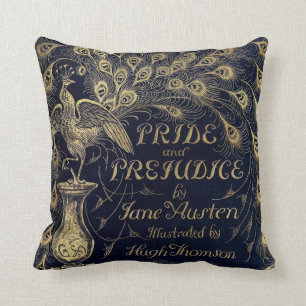 Antik Jane Austen Stolthet och fördom Påfågel Kudde